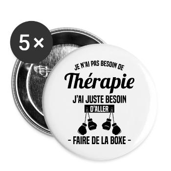 J'ai juste besoin d'aller faire de la Boxe Cadeau - Lot de 5 grands badges (56 mm) - blanc - Devant