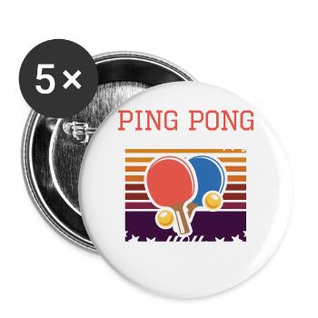 Ping pong makes me happy table tennis player gift - Lot de 5 grands badges (56 mm) - blanc - Devant