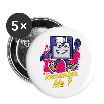 Programmeur Retro-diskette Disquette - Lot de 5 grands badges (56 mm) - blanc - Devant