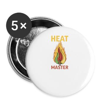 Chili Jalapenos Habaneros Carolina Reaper - Buttons large 2.2''/56 mm (5-pack) - white - Front