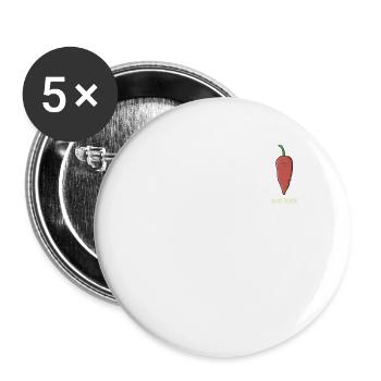 Chili Jalapenos Habaneros Carolina Reaper - Buttons large 2.2''/56 mm (5-pack) - white - Front