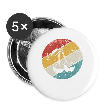 Cherry Fruit Lover Retro Healthy Gift idea - Buttons large 2.2''/56 mm (5-pack) - white - Front