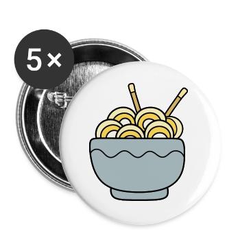 Ramen Nudeln Kawaii Japan Küche - Buttons groß 56 mm (5er Pack) - Weiß - Vorne