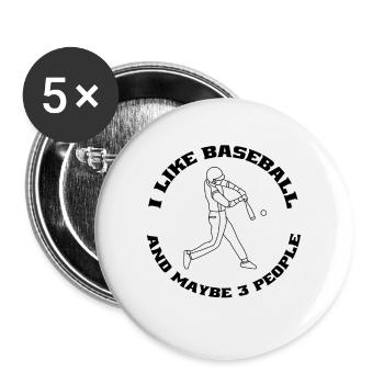 Baseball Baseball Lover Cadeau Jeu de baseball - Lot de 5 grands badges (56 mm) - blanc - Devant