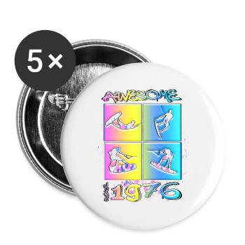 Awesome since 1976. Wakeboard Lifestyle - Buttons large 2.2''/56 mm (5-pack) - white - Front