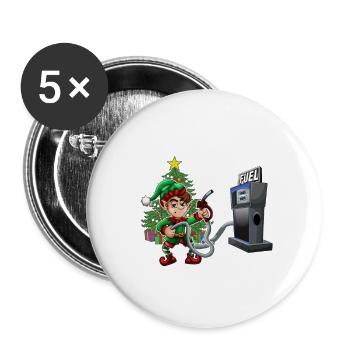 What the Elf - FunnY Christmas Expensive Gas - Buttons large 2.2''/56 mm (5-pack) - white - Front