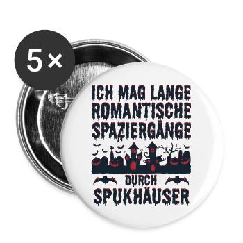 Romantische Spaziergänge Halloween Kostüm Lustig - Buttons groß 56 mm (5er Pack) - Weiß - Vorne