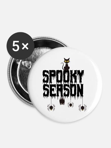 GRUSELIGE JAHRESZEIT . - Buttons groß 56 mm (5er Pack) - Weiß