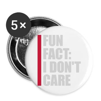 I dont care fact - Buttons groß 56 mm (5er Pack) - Weiß - Vorne