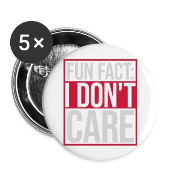 I don't care fact - Buttons large 2.2''/56 mm (5-pack) - white - Front