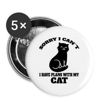 Kitten Cat Cat Pet Cat Hair Domestic Cat - Buttons large 2.2''/56 mm (5-pack) - white - Front