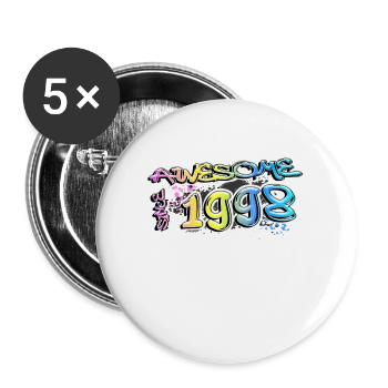 Génial depuis 1998 Graffiti Motif - Lot de 5 grands badges (56 mm) - blanc - Devant