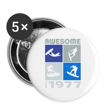 Awesome since 1977. Wakeboard Lifestyle - Buttons large 2.2''/56 mm (5-pack) - white - Front