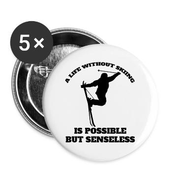 Skiers Winter sports Cross-country skiing Skiing Skiing - Buttons large 2.2''/56 mm (5-pack) - white - Front