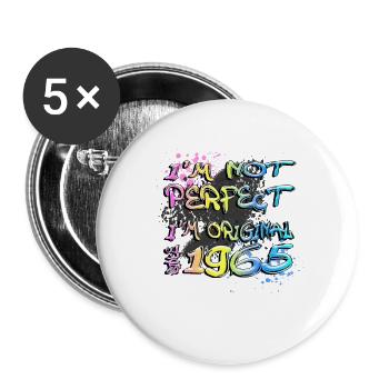 Je ne suis pas parfait, je suis original depuis 1965 Graffiti - Lot de 5 grands badges (56 mm) - blanc - Devant