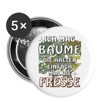 ICH MAG BÄUME - Buttons groß 56 mm (5er Pack) - Weiß - Vorne