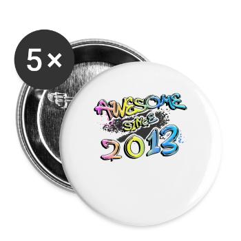 Awesome since 2013 Graffiti Motiv - Buttons groß 56 mm (5er Pack) - Weiß - Vorne
