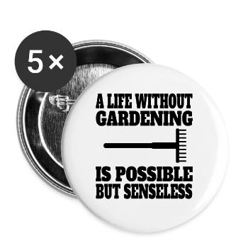 Jardinier Verger Jardin Cadeau Hobby Jardinier - Lot de 5 grands badges (56 mm) - blanc - Devant