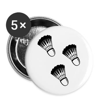 Badminton - Buttons large 2.2''/56 mm (5-pack) - white - Front