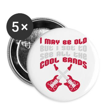 I may be old - Buttons large 2.2''/56 mm (5-pack) - white - Front
