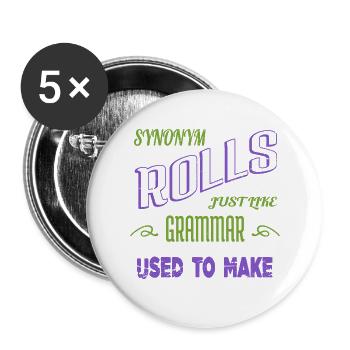 write drive writing article birthday author joke - Buttons large 2.2''/56 mm (5-pack) - white - Front
