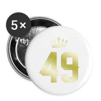 49 Zahl Krone - Buttons groß 56 mm (5er Pack) - Weiß - Vorne