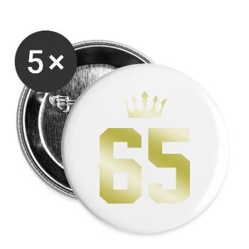 65 Couronne numérique - Lot de 5 grands badges (56 mm) - blanc - Devant