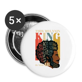 Dieser Melaninkönig Ist Jetzt 18 Juneteenth 18. - Buttons groß 56 mm (5er Pack) - Weiß - Vorne