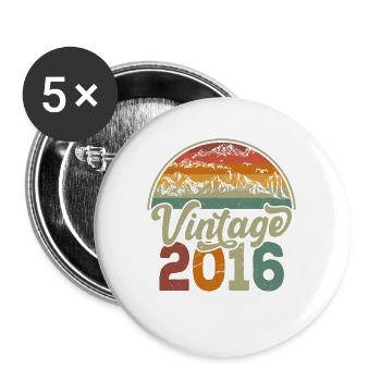 Jahrgang 2016 - Buttons groß 56 mm (5er Pack) - Weiß - Vorne