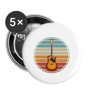 Guitariste Idée Cadeau Pour Le Musicien Guitare - Lot de 5 grands badges (56 mm) - blanc - Devant