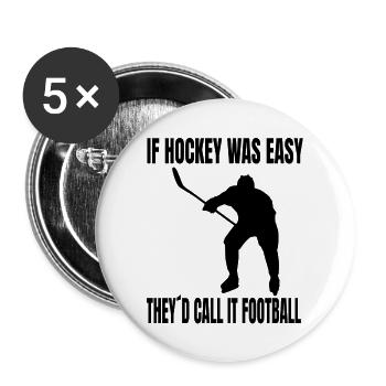 Hockey sur glace Cadeau Équipe de hockey sur glace Sports d’hiver - Lot de 5 grands badges (56 mm) - blanc - Devant
