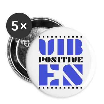 Ondes positives - Lot de 5 grands badges (56 mm) - blanc - Devant