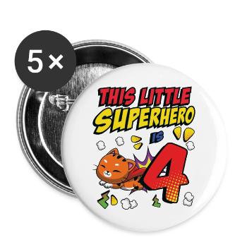 This little superhero is 4 cat owners 4. - Buttons large 2.2''/56 mm (5-pack) - white - Front
