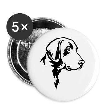 German Shorthair head - Buttons large 2.2''/56 mm (5-pack) - white - Front