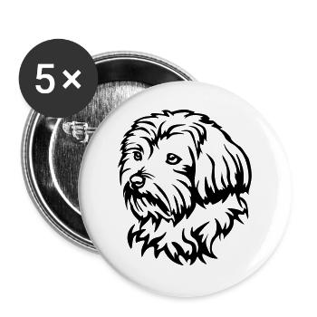 Bolonka Zwetna Tête - Lot de 5 grands badges (56 mm) - blanc - Devant