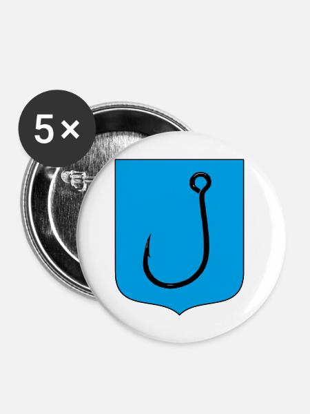 Haken - Buttons groß 56 mm (5er Pack) - Weiß