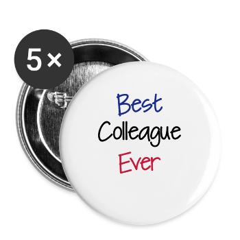 collègue , entreprise , travail , bureau - Lot de 5 grands badges (56 mm) - blanc - Devant