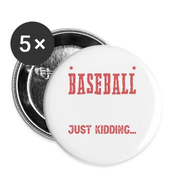 Baseball Sports - Lot de 5 grands badges (56 mm) - blanc - Devant