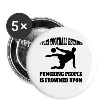 Football coach Footballer Football Footballer - Buttons large 2.2''/56 mm (5-pack) - white - Front
