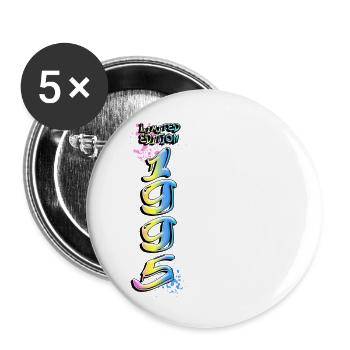 Limited Edition 1995 Graffiti - Buttons groß 56 mm (5er Pack) - Weiß - Vorne