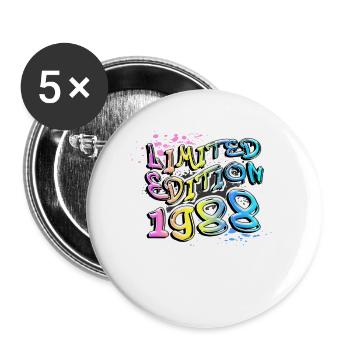 Limited Edition 1988 Graffiti - Buttons large 2.2''/56 mm (5-pack) - white - Front