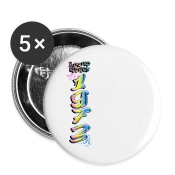 Limited Edition 1973 Graffiti - Buttons groß 56 mm (5er Pack) - Weiß - Vorne