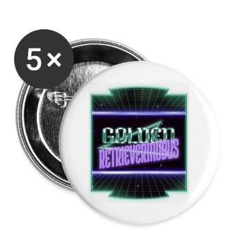Birthday Gift Fun Funny Gift Idea - Buttons large 2.2''/56 mm (5-pack) - white - Front