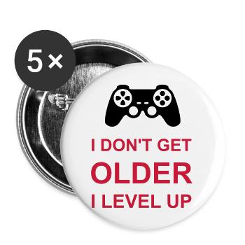 get older level up - Buttons large 2.2''/56 mm (5-pack) - white - Front