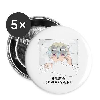 Chemise de nuit Anime Otaku Weeb Kawaii - Lot de 5 grands badges (56 mm) - blanc - Devant