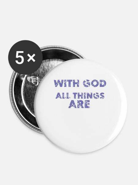 bibel gott alles möglich - Buttons groß 56 mm (5er Pack) - Weiß