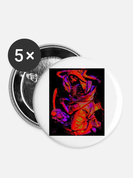 Der Sensenmann - Buttons groß 56 mm (5er Pack) - Weiß