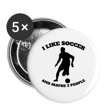 Football coach Football player Football footballer - Buttons large 2.2''/56 mm (5-pack) - white - Front
