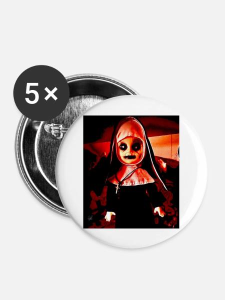Nonne - Buttons groß 56 mm (5er Pack) - Weiß