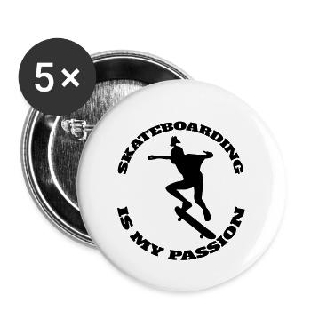 Skateboard Sakten Skateboarding Skater Longboard - Buttons groß 56 mm (5er Pack) - Weiß - Vorne